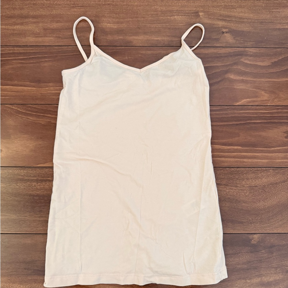 Cream Spaghetti Strap Tank Top